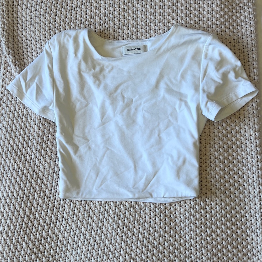 Babaton White cropped  Top tee